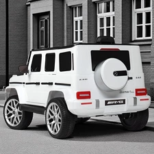 Детский электромобиль джип M 6236EBLR-1 белый Mercedes с кожаным сиденьем фото 41