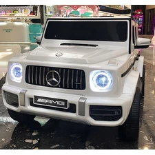 Детский электромобиль джип M 6236EBLR-1 белый Mercedes с кожаным сиденьем фото 54
