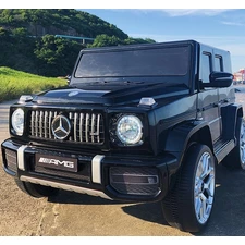 Детский электромобиль джип M 6236EBLR-2 черный Mercedes с кожаным сиденьем купить