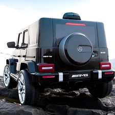 Детский электромобиль джип M 6236EBLR-2 черный Mercedes с кожаным сиденьем фото 54