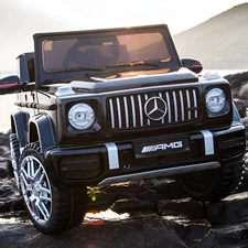 Детский электромобиль джип M 6236EBLR-2 черный Mercedes с кожаным сиденьем фото 71