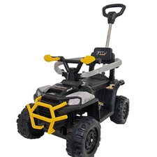 Детский квадроцикл M 6323EBLR-11-6 серо-желтый толокар с ручкой
