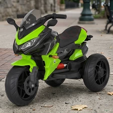 Детский мотоцикл M 4274 EL-5 зеленый на аккумуляторе с мягким сиденьем