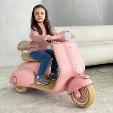 Детский мотоцикл скутер M 6327L-8 розовый мягкое сиденье со спинкой купить