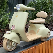 Детский мотоцикл скутер M 6327L-13 бежевый мягкое сиденье со спинкой купить