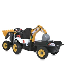 Детский электромобиль трактор M 6027EBLR-4 синий с прицепом фото 14