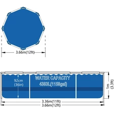 Каркасный бассейн Avenli 12336V64 размер 366 х 100 см фото 54