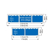 Каркасный бассейн Avenli 17805EU размер 258 х 179 х 66 см с фильтр-насосом фото 63