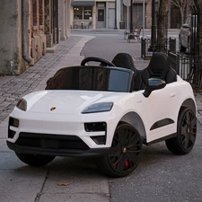 Детский электромобиль M 6314EBLR-1 Porsche белый с кожаным сиденьем