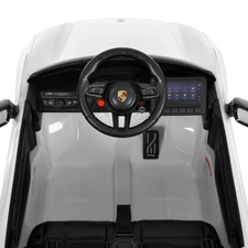 Детский электромобиль M 6314EBLR-1 Porsche белый с кожаным сиденьем фото 86