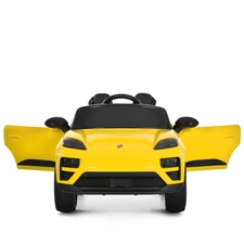 Детский электромобиль M 6314EBLR-6 Porsche желтый с кожаным сиденьем фото 14