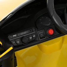 Детский электромобиль M 6314EBLR-6 Porsche желтый с кожаным сиденьем фото 16