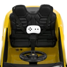 Детский электромобиль M 6314EBLR-6 Porsche желтый с кожаным сиденьем фото 11