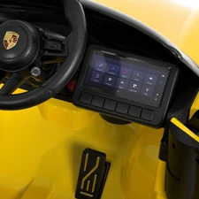 Детский электромобиль M 6314EBLR-6 Porsche желтый с кожаным сиденьем фото 92