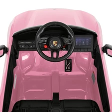 Детский электромобиль M 6314EBLR-8 Porsche розовый с кожаным сиденьем фото 92