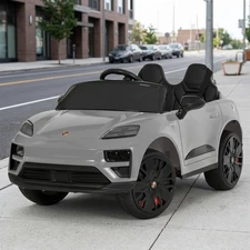 Детский электромобиль M 6314EBLR-11 Porsche серый с кожаным сиденьем