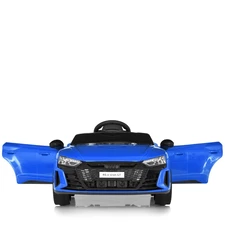 Детский электромобиль M 4938EBLR-4 синий Audi с кожаным сиденьем фото 14