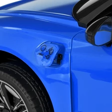 Детский электромобиль M 4938EBLR-4 синий Audi с кожаным сиденьем фото 11