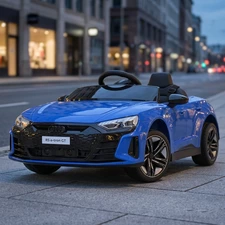 Детский электромобиль M 4938EBLR-4 синий Audi с кожаным сиденьем фото 41