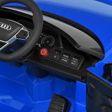 Детский электромобиль M 4938EBLR-4 синий Audi с кожаным сиденьем фото 86