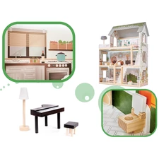 Деревянный кукольный домик MD 1426 с тремя этажами фото 63