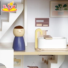 Деревянный кукольный домик MD 1427 с тремя этажами купить