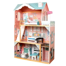 Деревянный кукольный домик MD 1429 с тремя этажами