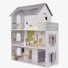 Деревянный кукольный домик MD 1669 с тремя этажами фото 41