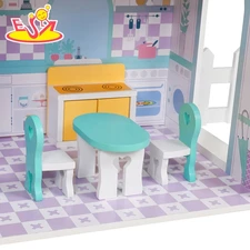 Деревянный кукольный домик MD 1670 с тремя этажами купить