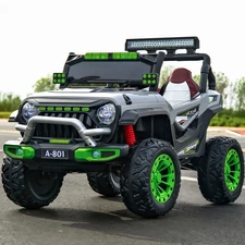 Двухместный детский электромобиль M 6350EBLR-11(24V) серый с мягким сиденьем фото 14