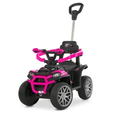 Детский квадроцикл M 6323EBLR-8 розовый толокар с ручкой