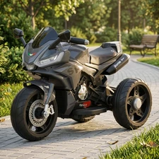 Детский мотоцикл на аккумуляторе M 6267EL-11 серый 2 мотора по 35W