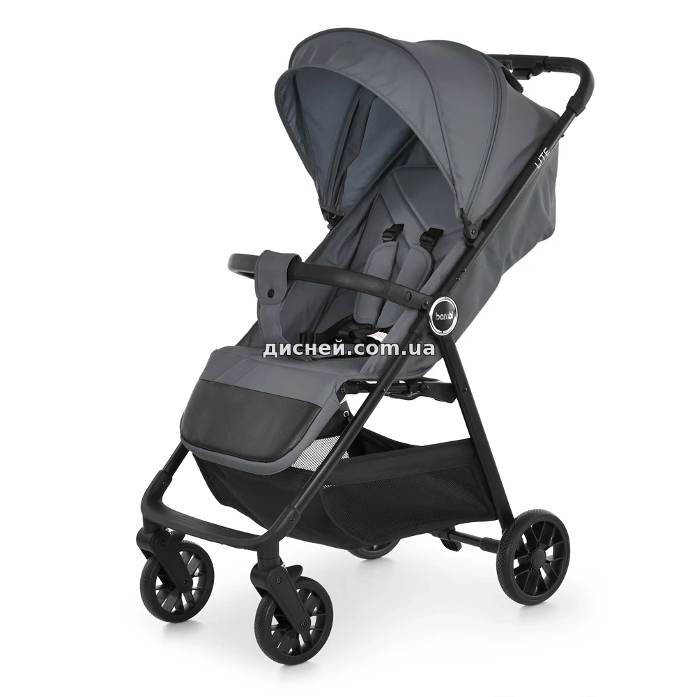 Прогулочная коляска Bambi Lite M 6317 Dark Gray темно-серая