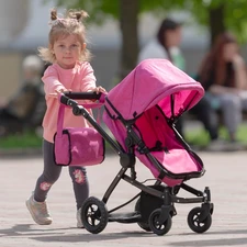 Коляска для куклы Carrello Maestro 9651B Powder pink нежно-розовая 2 в 1 с сумочкой фото 54