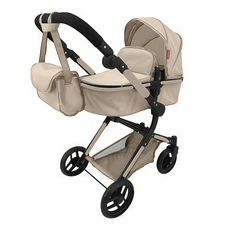 Коляска для куклы Carrello Alfa 9707 Cream кремовая 2 в 1 люлька и блок
