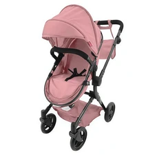 Коляска для куклы Carrello Alfa 9707 Powder pink нежно-розовая 2 в 1 люлька и блок купить