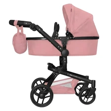 Коляска для куклы 2 в 1 Carrello Fortuna 9695 Powder pink нежно-розовая
