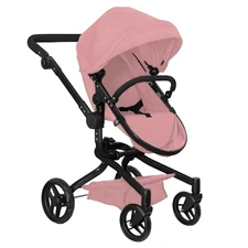 Коляска для куклы 2 в 1 Carrello Fortuna 9695 Powder pink нежно-розовая фото 14