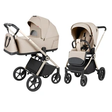 Универсальная коляска Carrello Ultra CRL-6556 Polar Beige светло-бежевая 2 в 1 люлька и блок фото 14