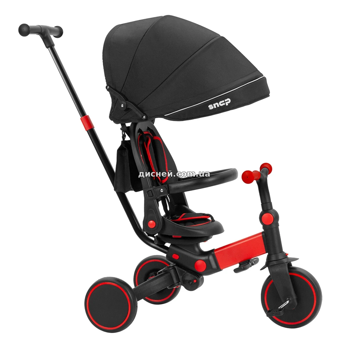 Триколісний велосипед Tilly Snap T-391 зелений з ручкою - Купити в