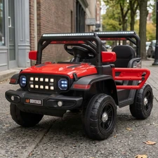 Детский электромобиль M 6360EBLR-3-2 красно-черный джип с мягким сиденьем купить