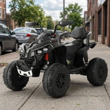 Детский квадроцикл на аккумуляторе M 6381EBLR-2 черный с пультом