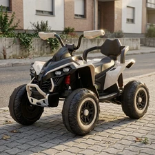 Детский квадроцикл на аккумуляторе M 6381EBLR-13 бежевый с пультом