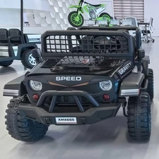 Детский электромобиль M 6376EBLR-2 черный двухместный джип купить