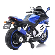 Детский мотоцикл M 6359EL-4-1 сине-белый Ducati с двумя моторами фото 14