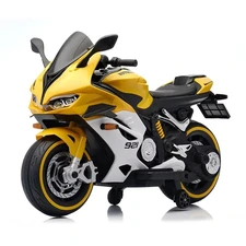 Детский мотоцикл M 6359EL-6-1 желто-белый Ducati с двумя моторами фото 14