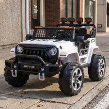Детский электромобиль M 6380EBLR-1(24V) белый двухместный джип с четырьмя моторами