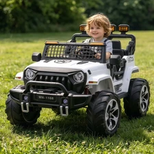 Детский электромобиль M 6380EBLR-1(24V) белый двухместный джип с четырьмя моторами купить