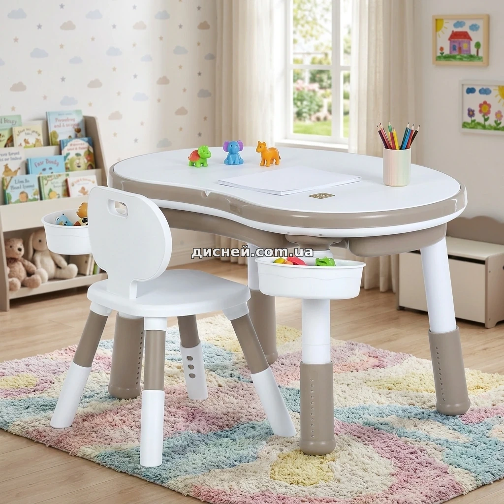 Столик - конструктор Bambi M 6177-13 бежевый с двухсторонней