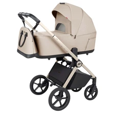 Универсальная коляска 2 в 1 Carrello Ultra CRL-6557 Polar Beige светло-бежевая с люлькой и прогулочным блоком